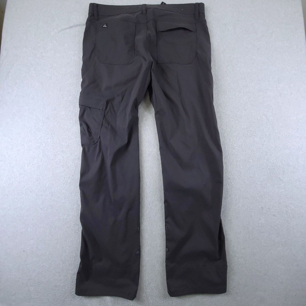 prAna Stretch Zion Relaxed Pants Mens 36x34 Charcoal Cargo Hiking UPF 50 Stretch - Picture 11 of 13